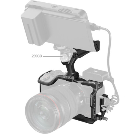 SmallRig 6379 - klatka, uchwyt górny, zacisk kabla do Canon EOS R6 V - przykład użycia